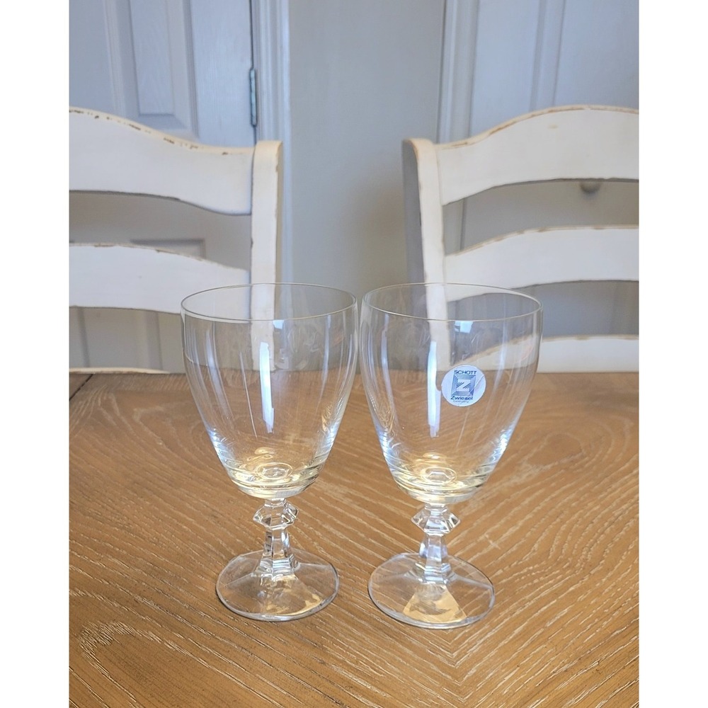 Schott Zwiesel Selection Crystal Wine Glasses‎ Set of 2 Faceted Stem Germany